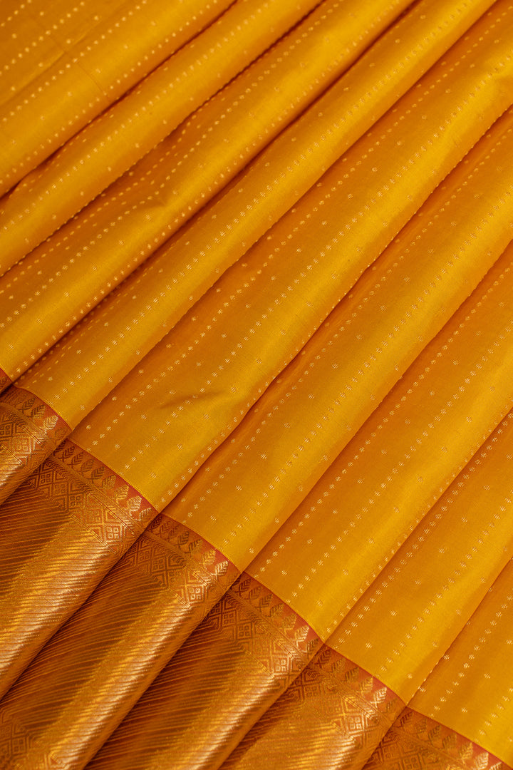 Yellow and pink pure Kanchipuram silk saree