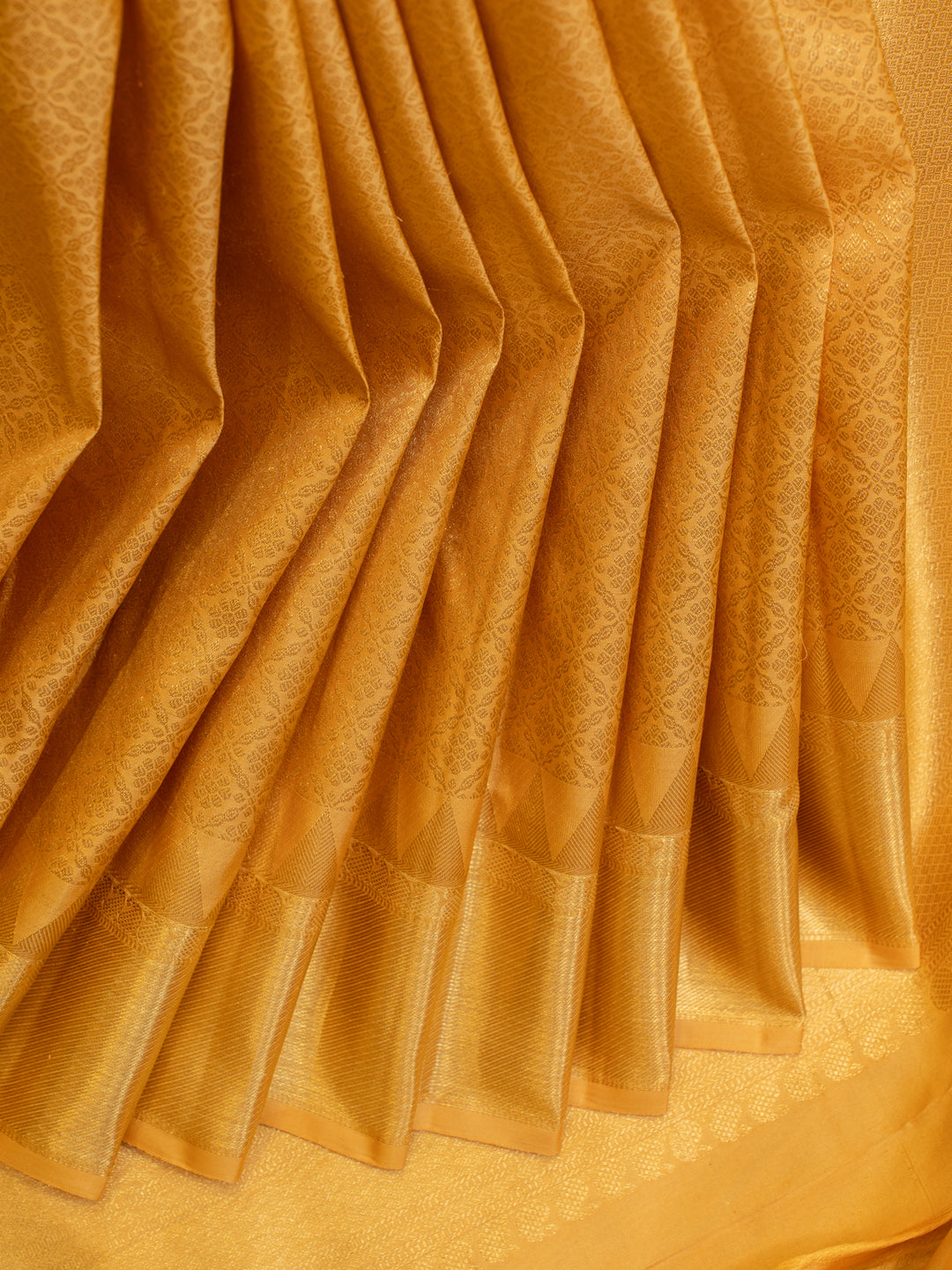 Yellow brocade pure Kanchipuram silk saree