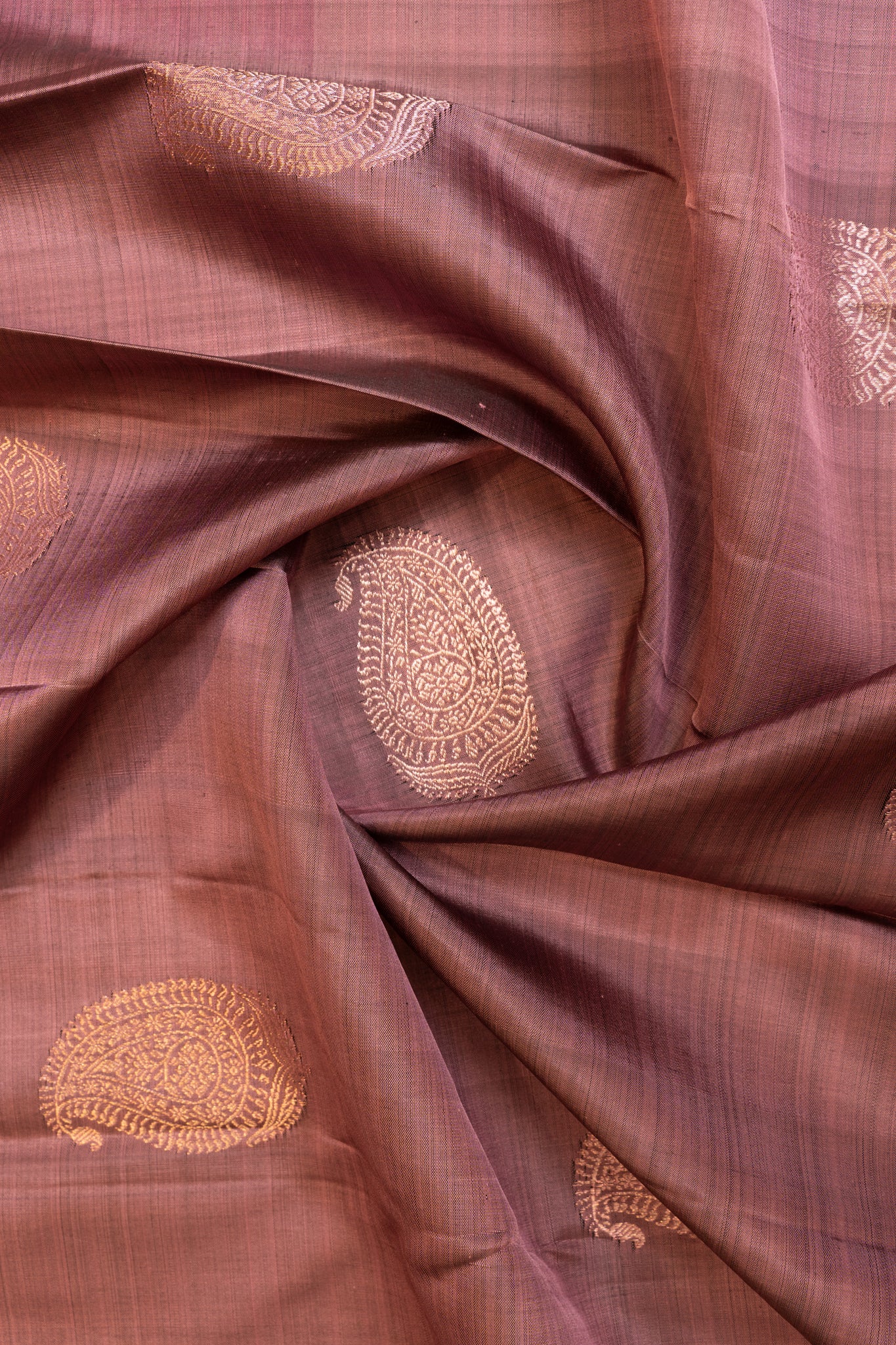 Mauve purple traditional pure Kanchipuram silk saree