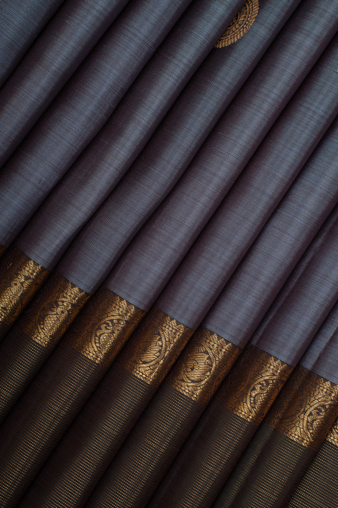 Blue Green Shot Colour Pure Kanchipuram Silk Saree