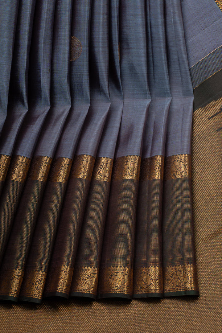 Blue Green Shot Colour Pure Kanchipuram Silk Saree