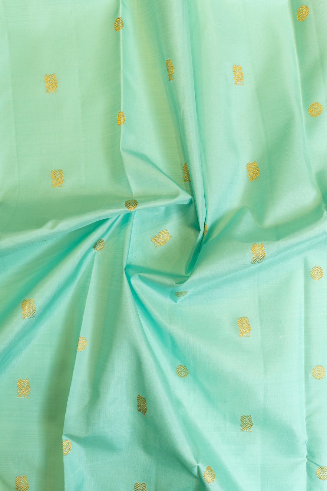 Seafoam green rettai pettu pure zari Kanchipuram silk saree