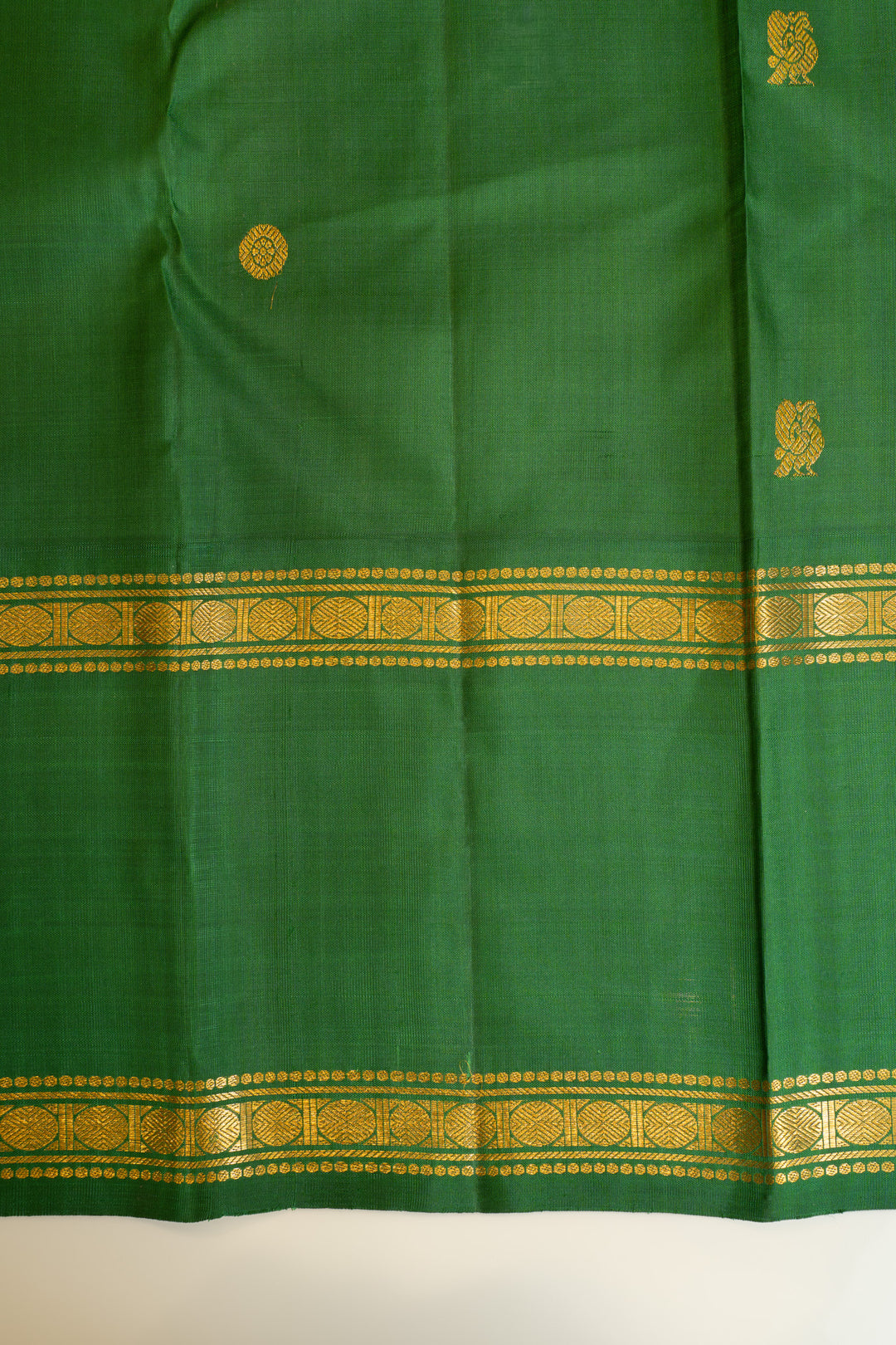 Seafoam green rettai pettu pure zari Kanchipuram silk saree