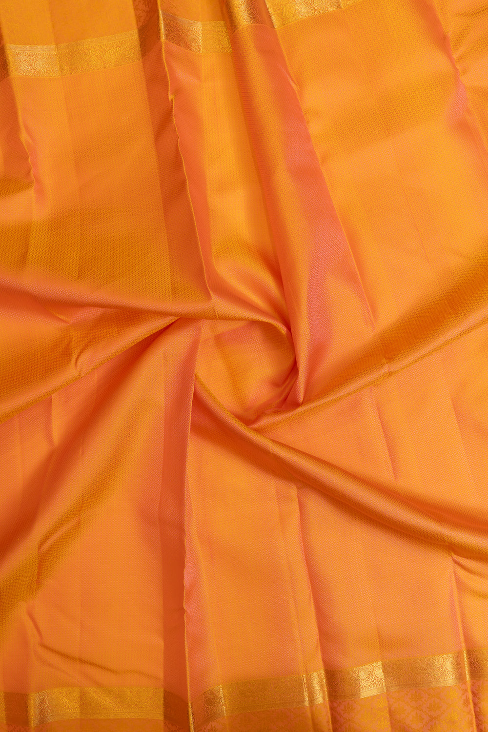 Peach threadwork pure Kanchipuram silk saree