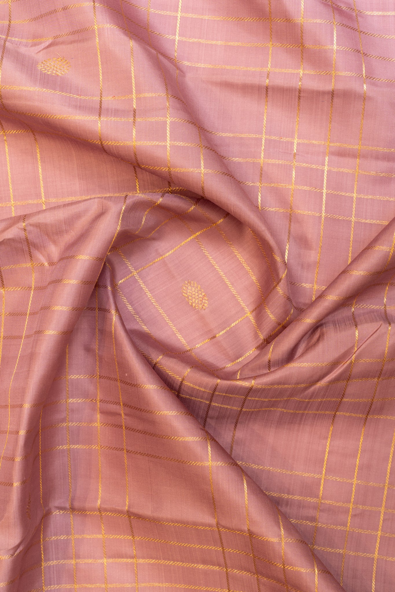 Pastel Lilac zari checks pure Kanchipuram silk saree