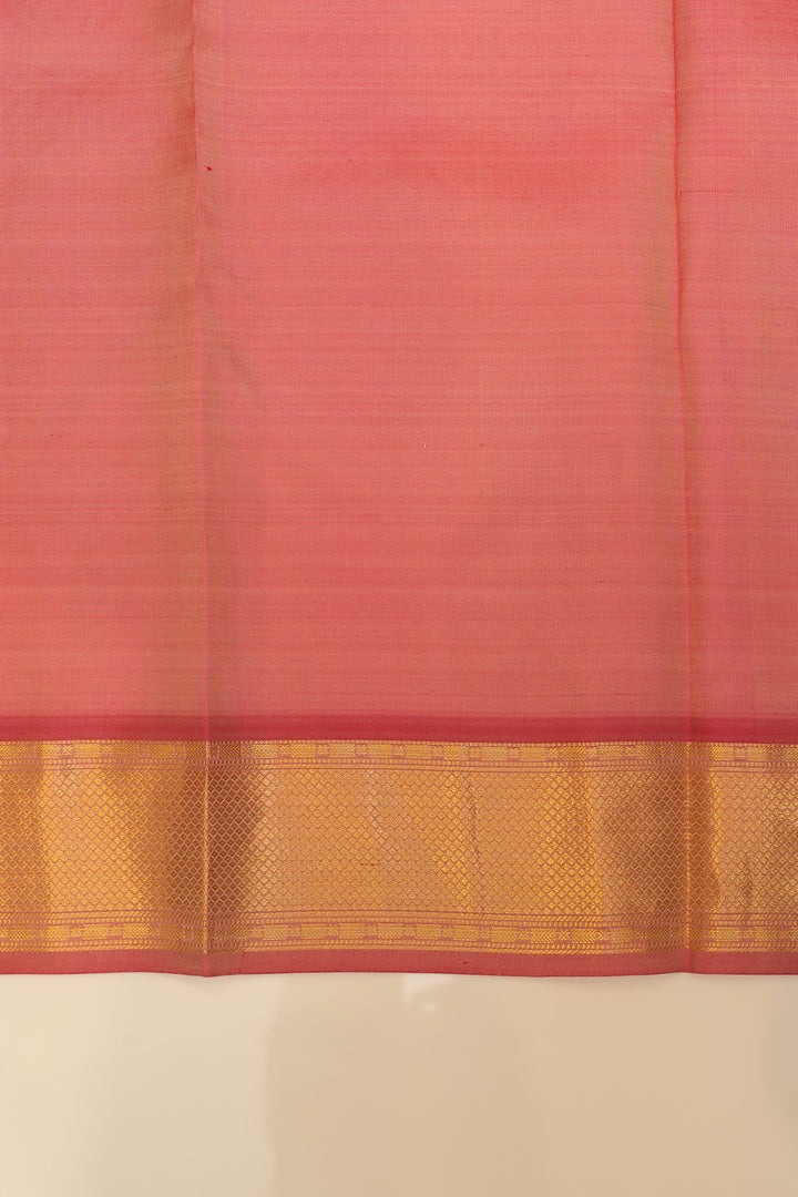 Sandal zari stripes pure Kanchipuram silk saree