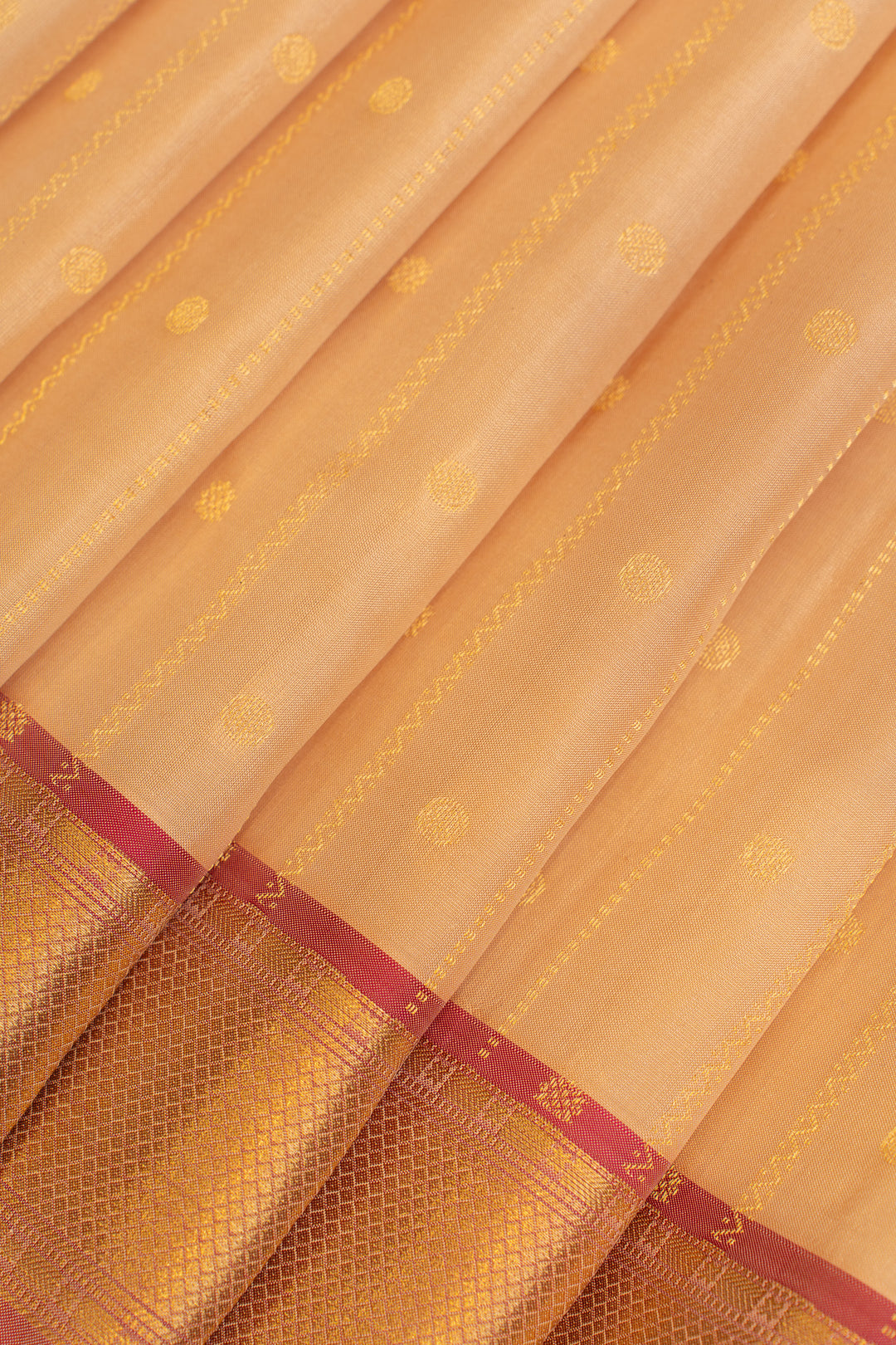 Sandal zari stripes pure Kanchipuram silk saree
