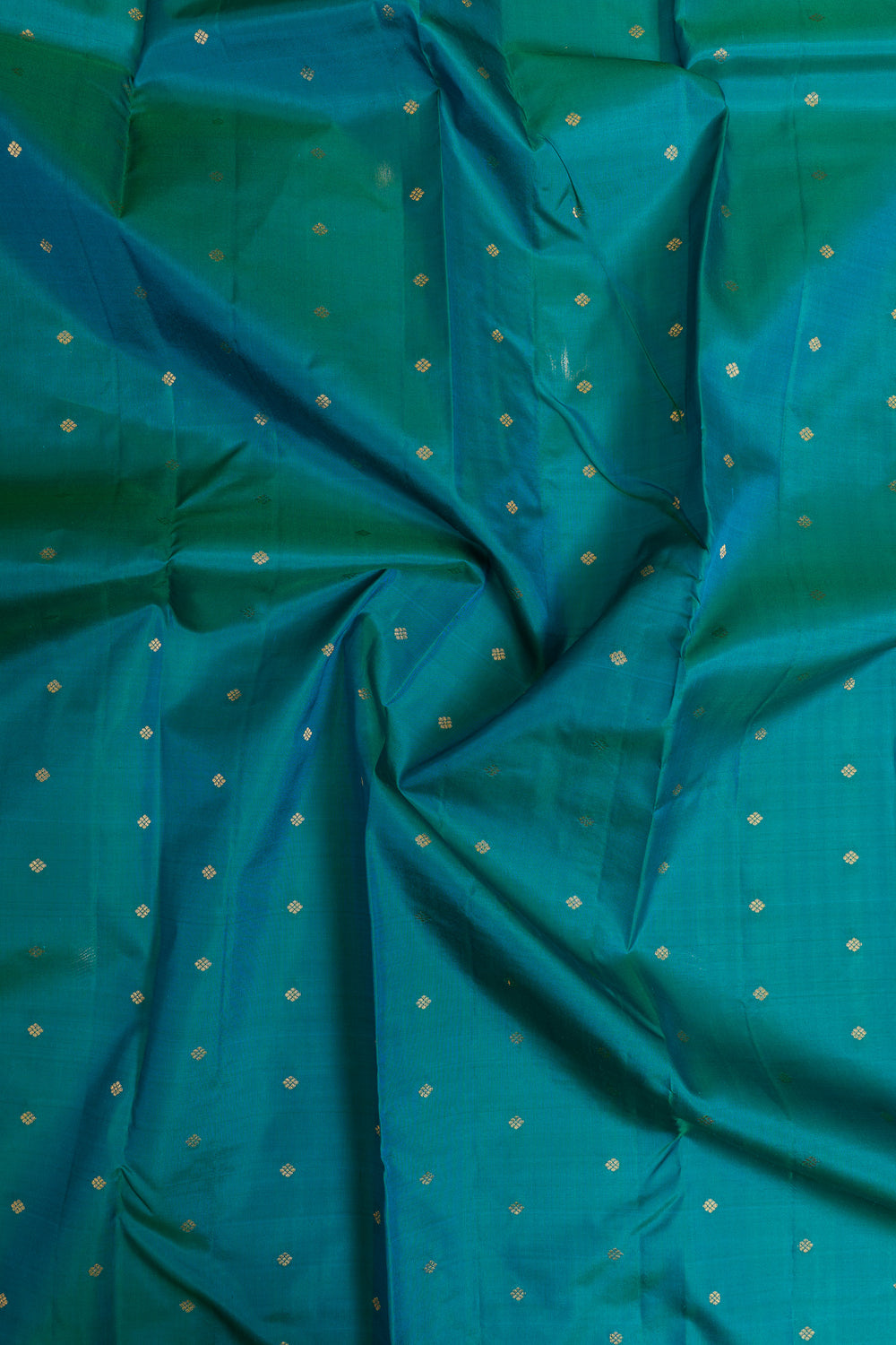 Peacock blue traditional pure Kanchipuram silk saree