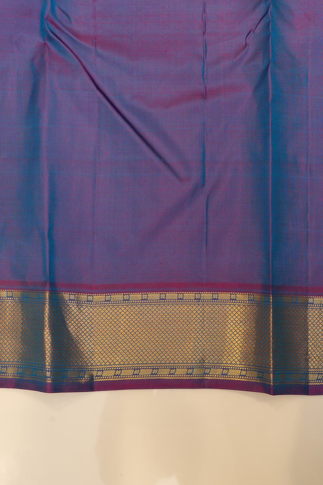 Peacock blue traditional pure Kanchipuram silk saree