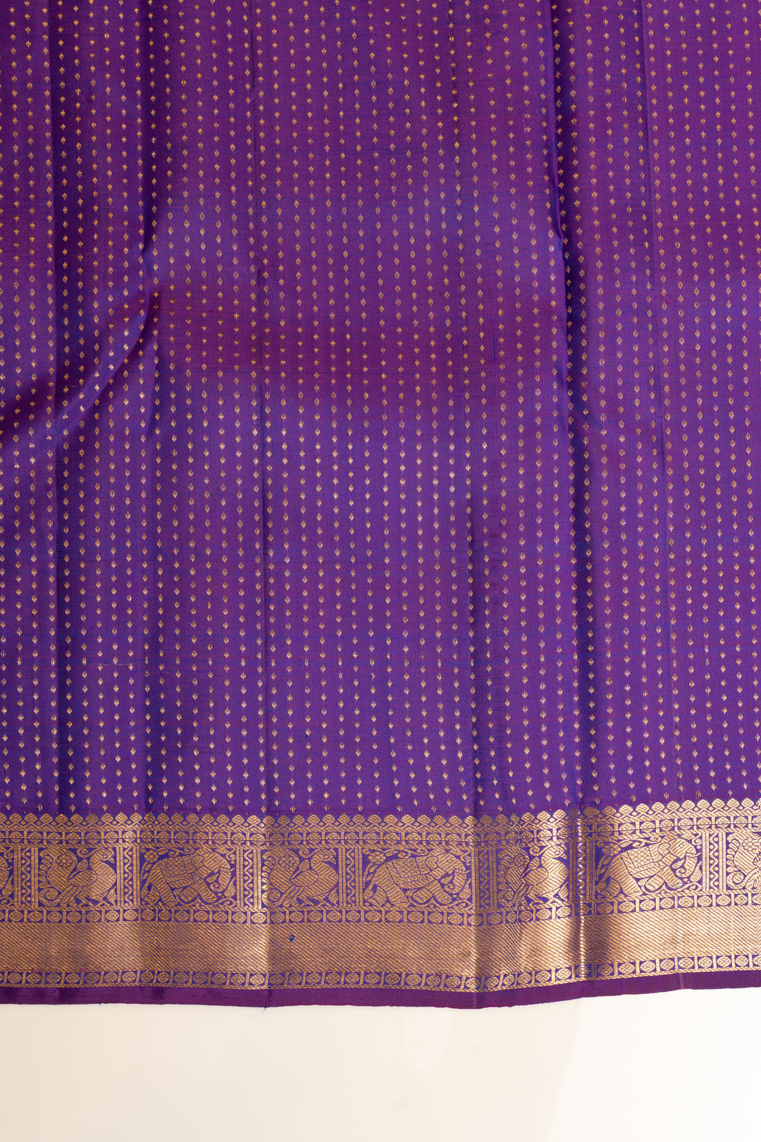 Anandha Blue zari checks traditional pure Kanchipuram silk saree