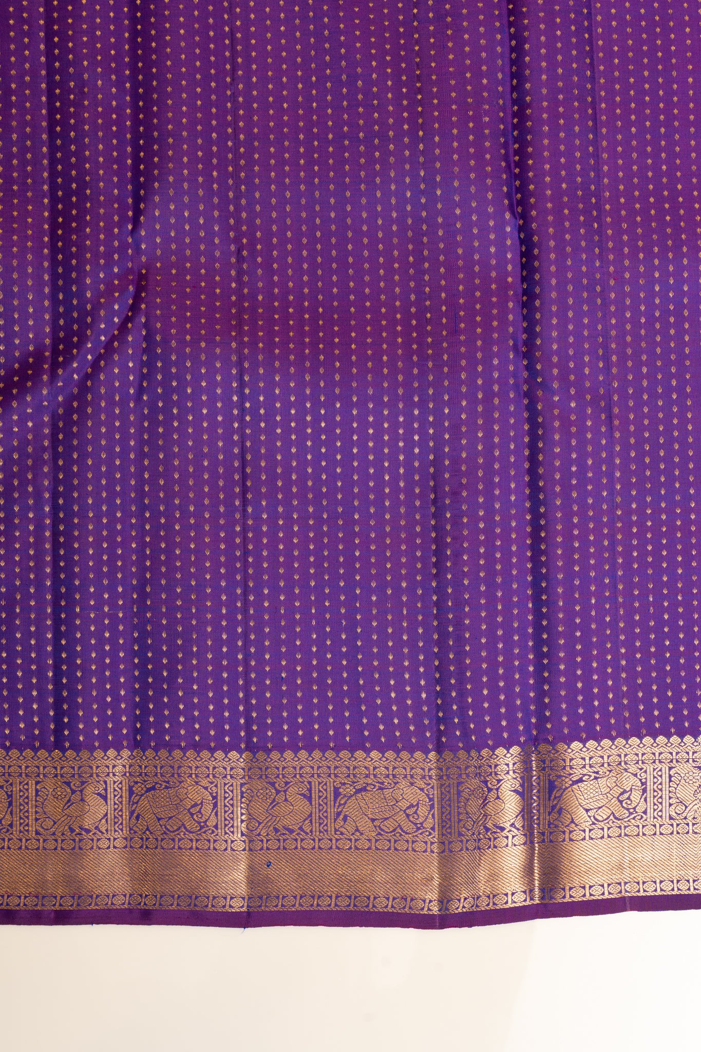 Anandha Blue zari checks traditional pure Kanchipuram silk saree