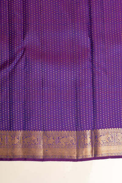 Anandha Blue zari checks traditional pure Kanchipuram silk saree