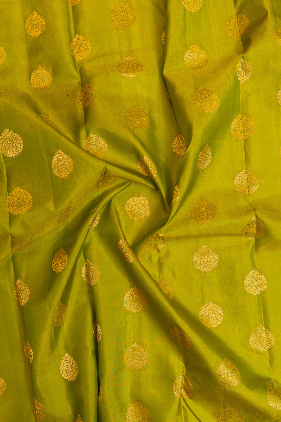 Lime green traditional pure Kanchipuram silk saree