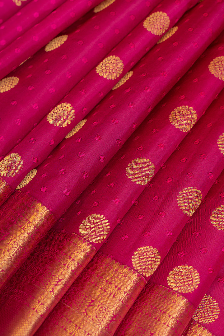 Magenta traditional pure Kanchipuram silk saree