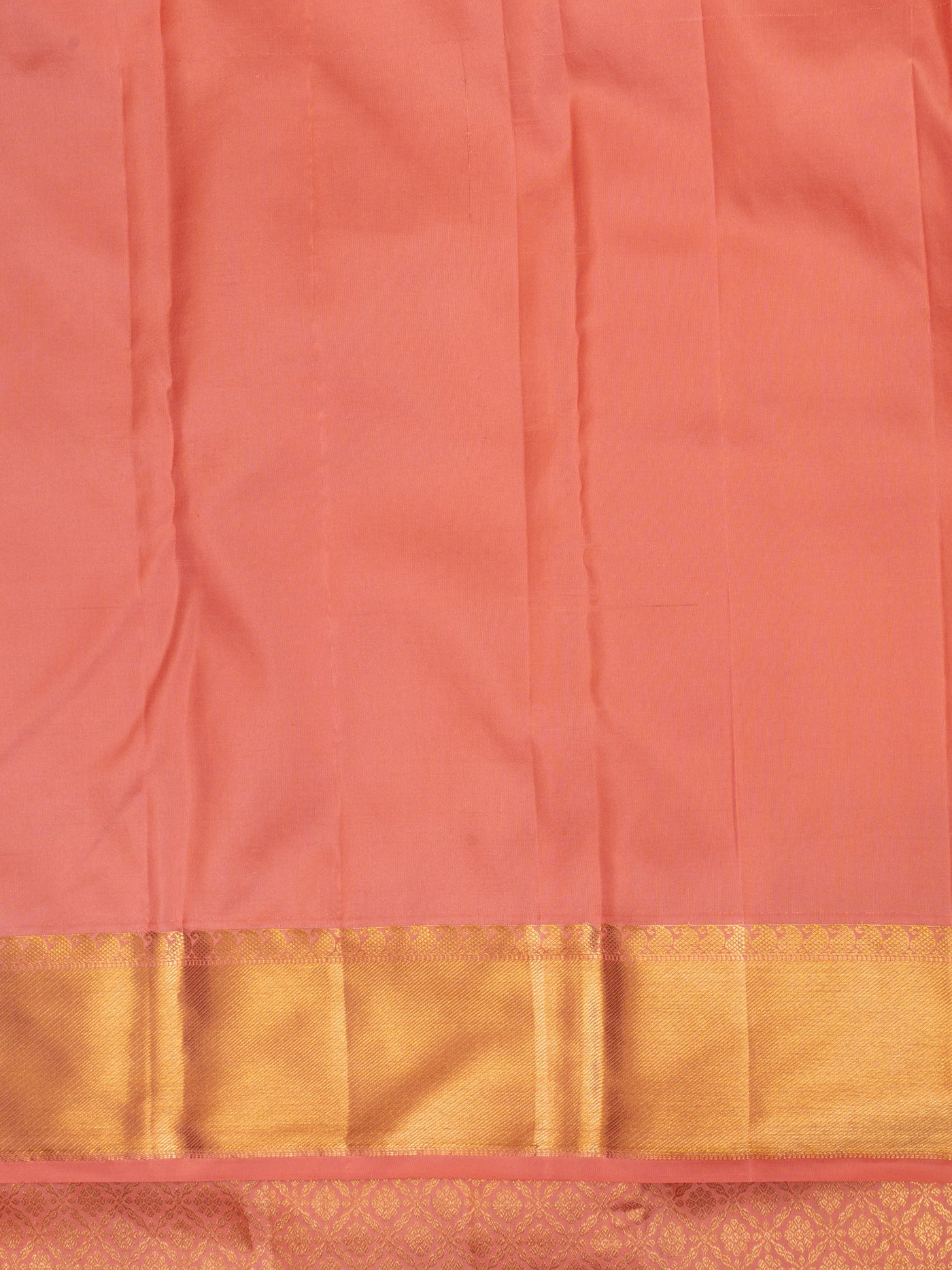 Peach brocade pastel pure Kanchipuram silk saree