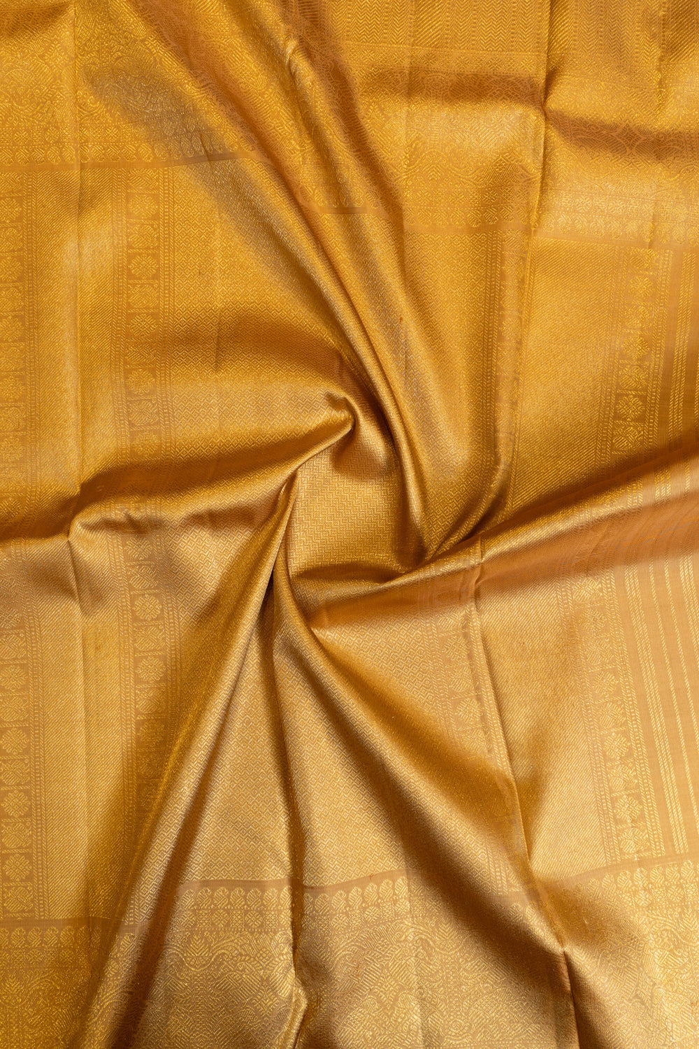 Khaki gold paisley pure zari Kanchipuram silk saree