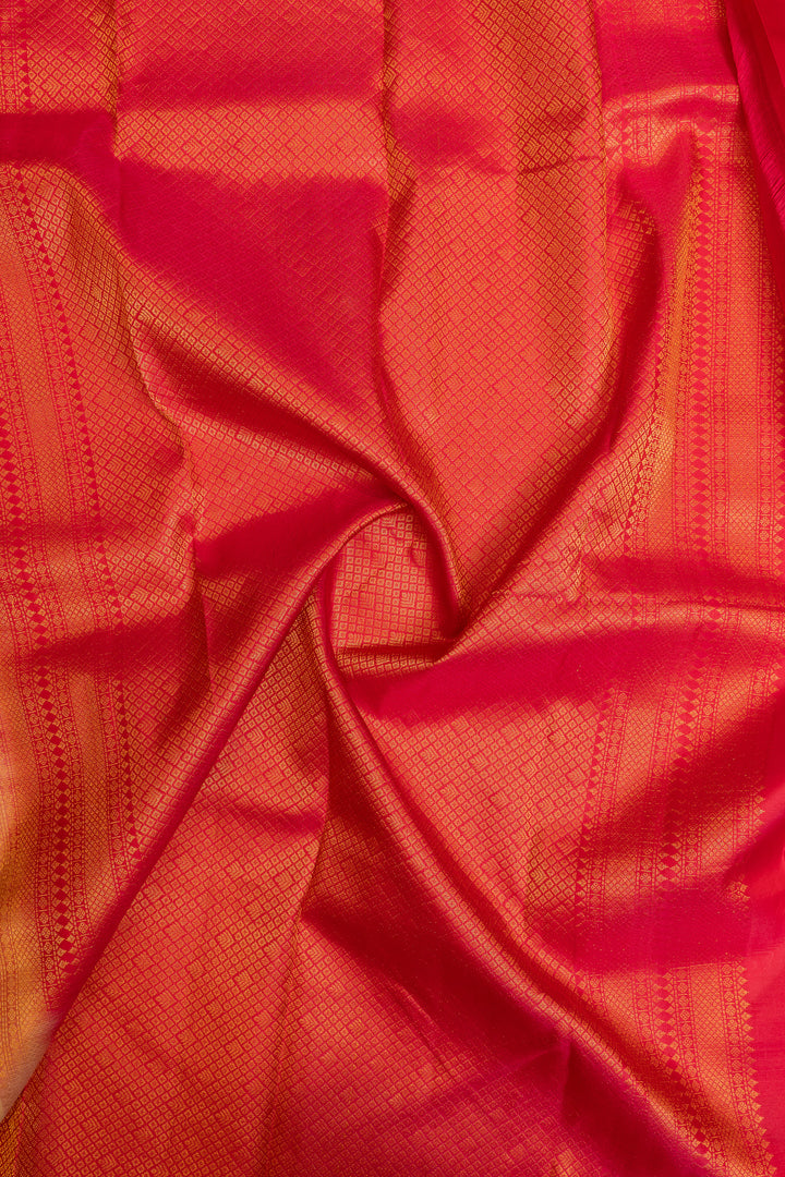 Cream and pink pure Kanchipuram Silk saree
