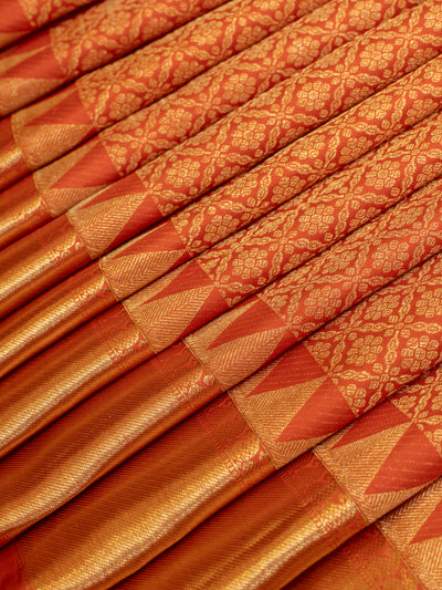 Red diamond brocade pure Kanchipuram &nbsp;silk saree