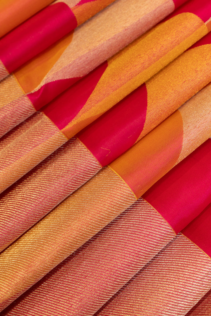 Rani pink and orange pure Kanchipuram silk saree