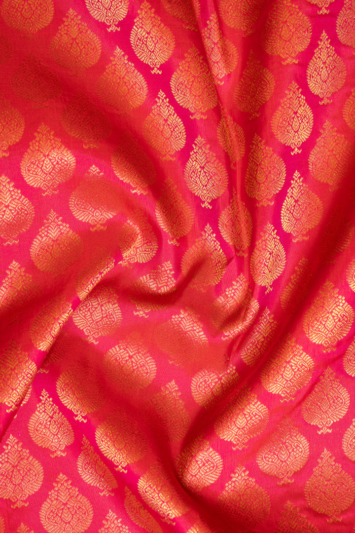 Pink Brocade Pure Kanchipuram Silk Saree - Clio Silks