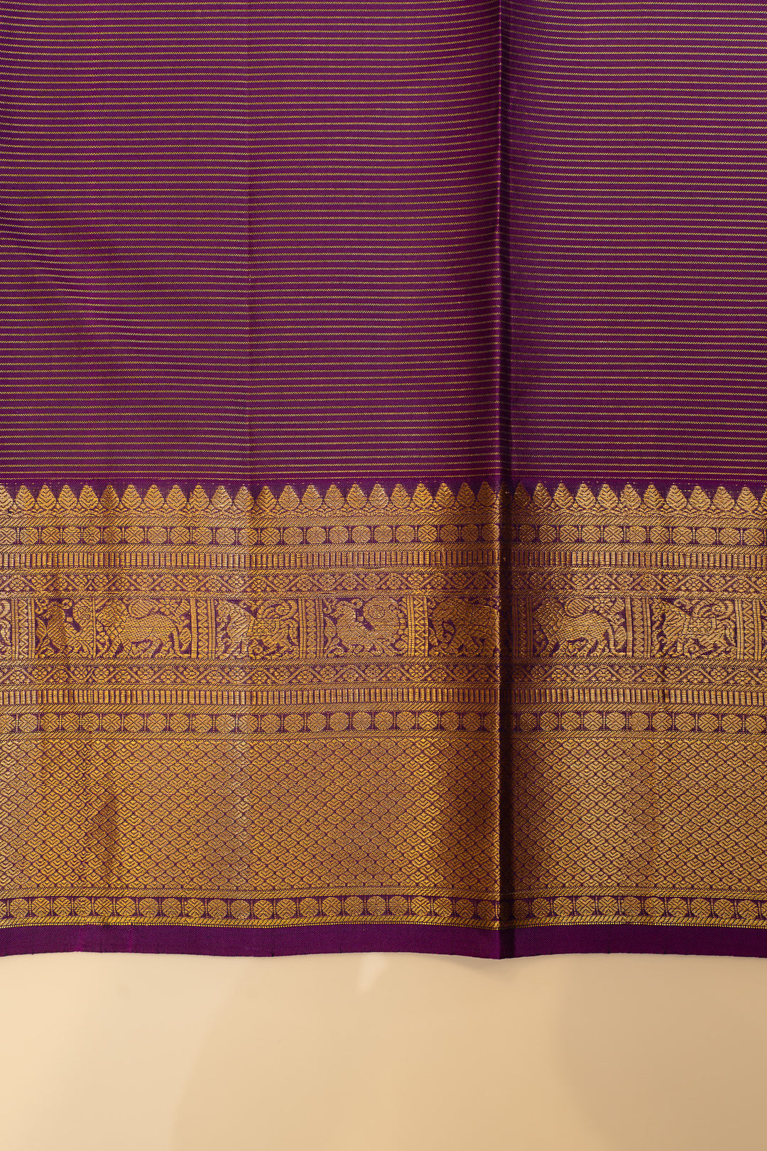 Black zari checks pure Kanchipuram silk saree