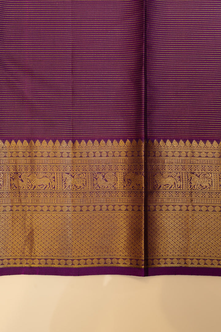 Black zari checks pure Kanchipuram silk saree