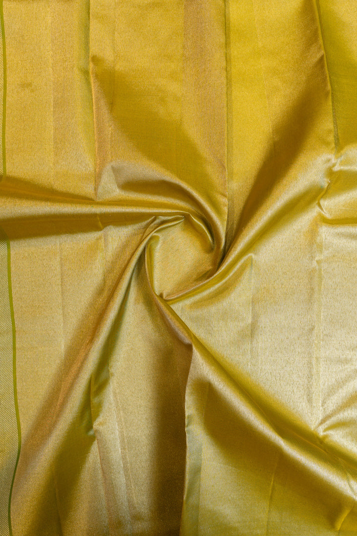 Orange and green pure Kanchipuram silk saree