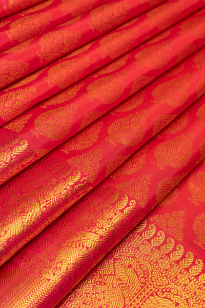 Pink Brocade Pure Kanchipuram Silk Saree - Clio Silks
