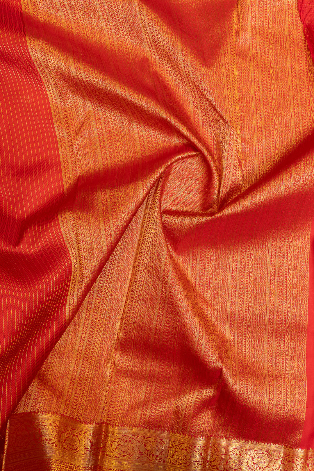 Red stripes pure Kanchipuram silk saree