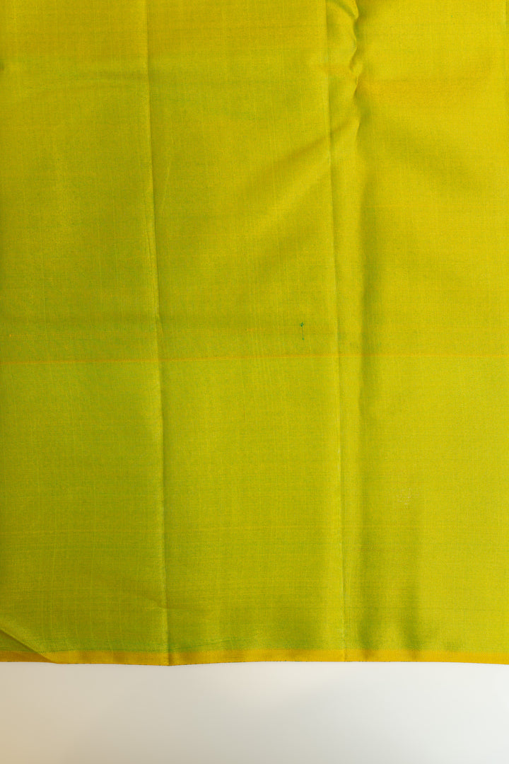 Orange and green pure Kanchipuram silk saree