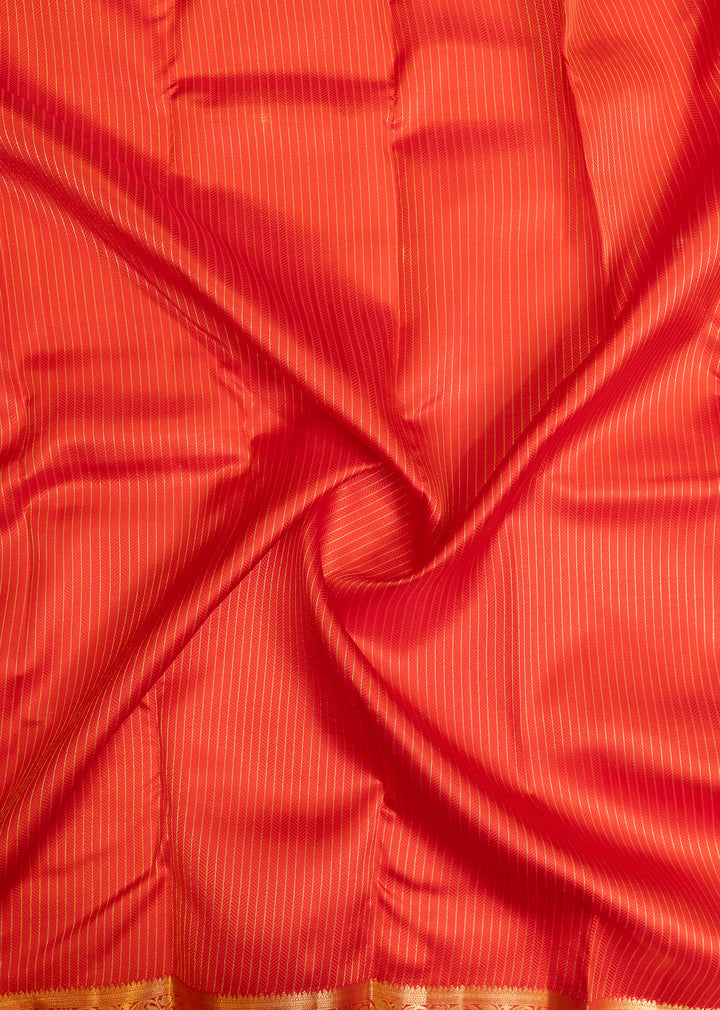 Red stripes pure Kanchipuram silk saree