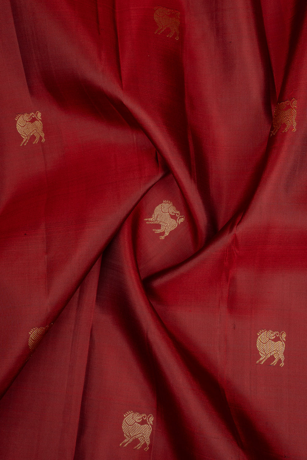 Maroon & Jamun Triple Pettu Pure Kanchipuram Silk Saree