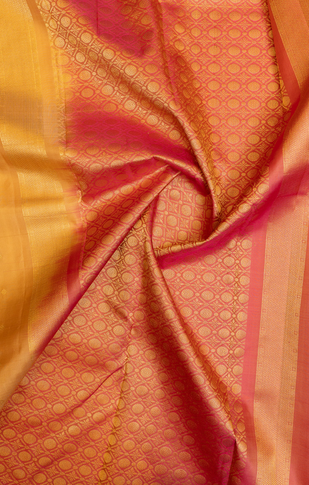 Sandal yellow traditional pure Kanchipuram silk saree