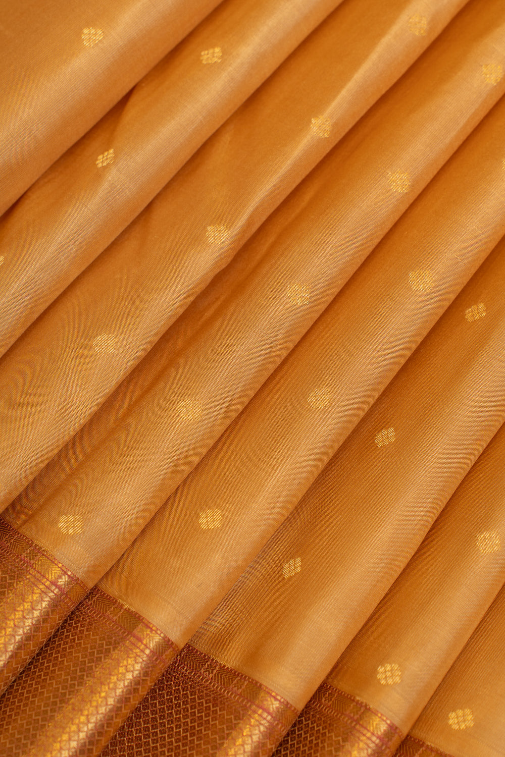 Sandal yellow traditional pure Kanchipuram silk saree