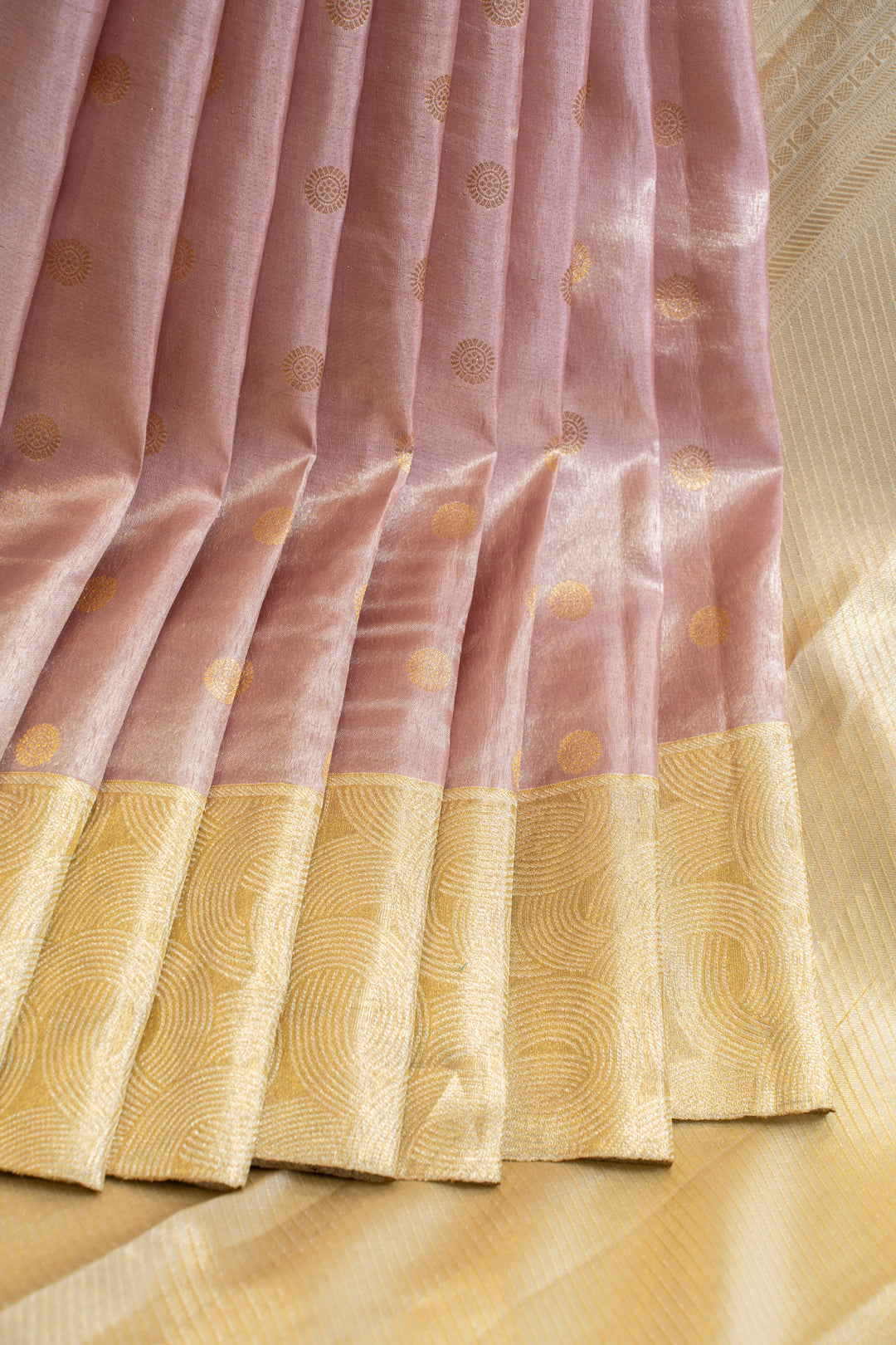 Baby pink tissue Kanchipuram silk saree