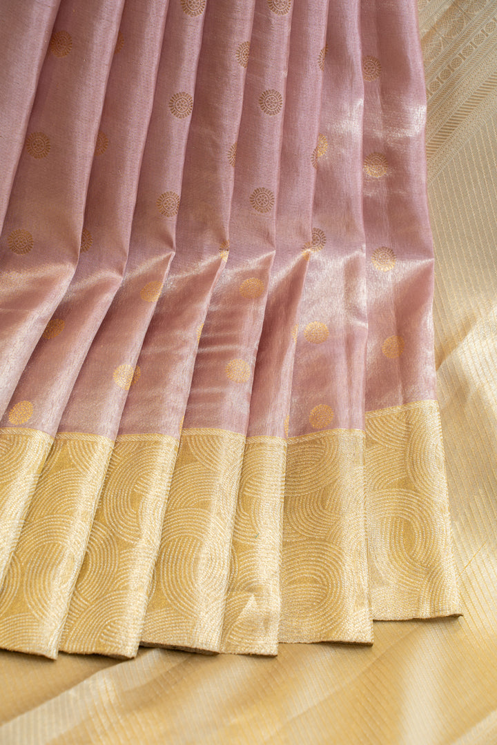 Baby pink tissue Kanchipuram silk saree