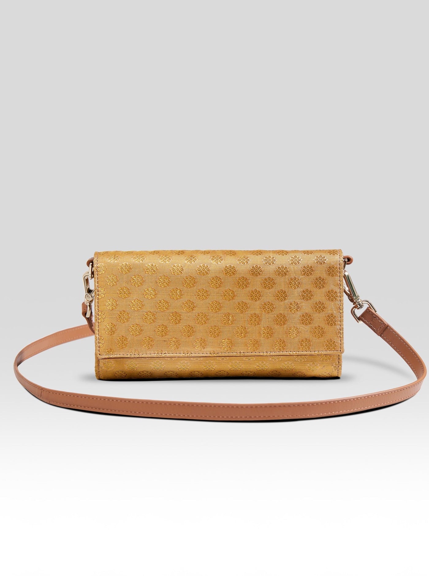 Vana Sling Bag Gold & Tan - Clio Silks