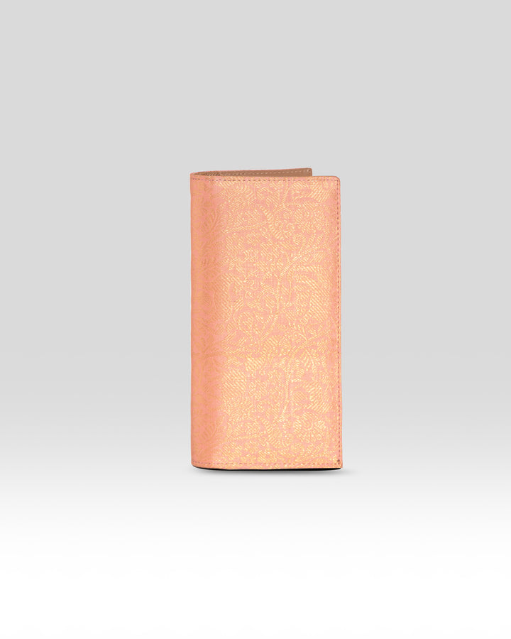Rudra Mobile Wallet Peach & Tan - Clio Silks