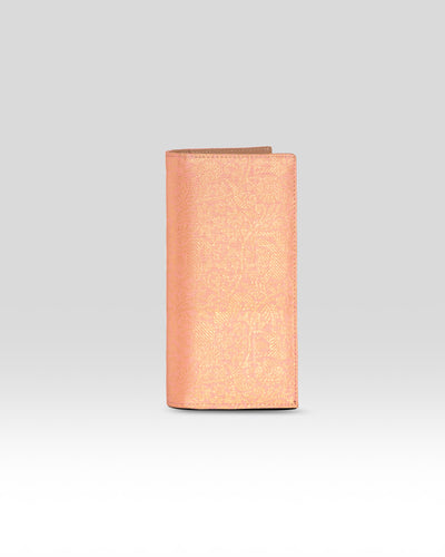 Rudra Mobile Wallet Peach & Tan - Clio Silks