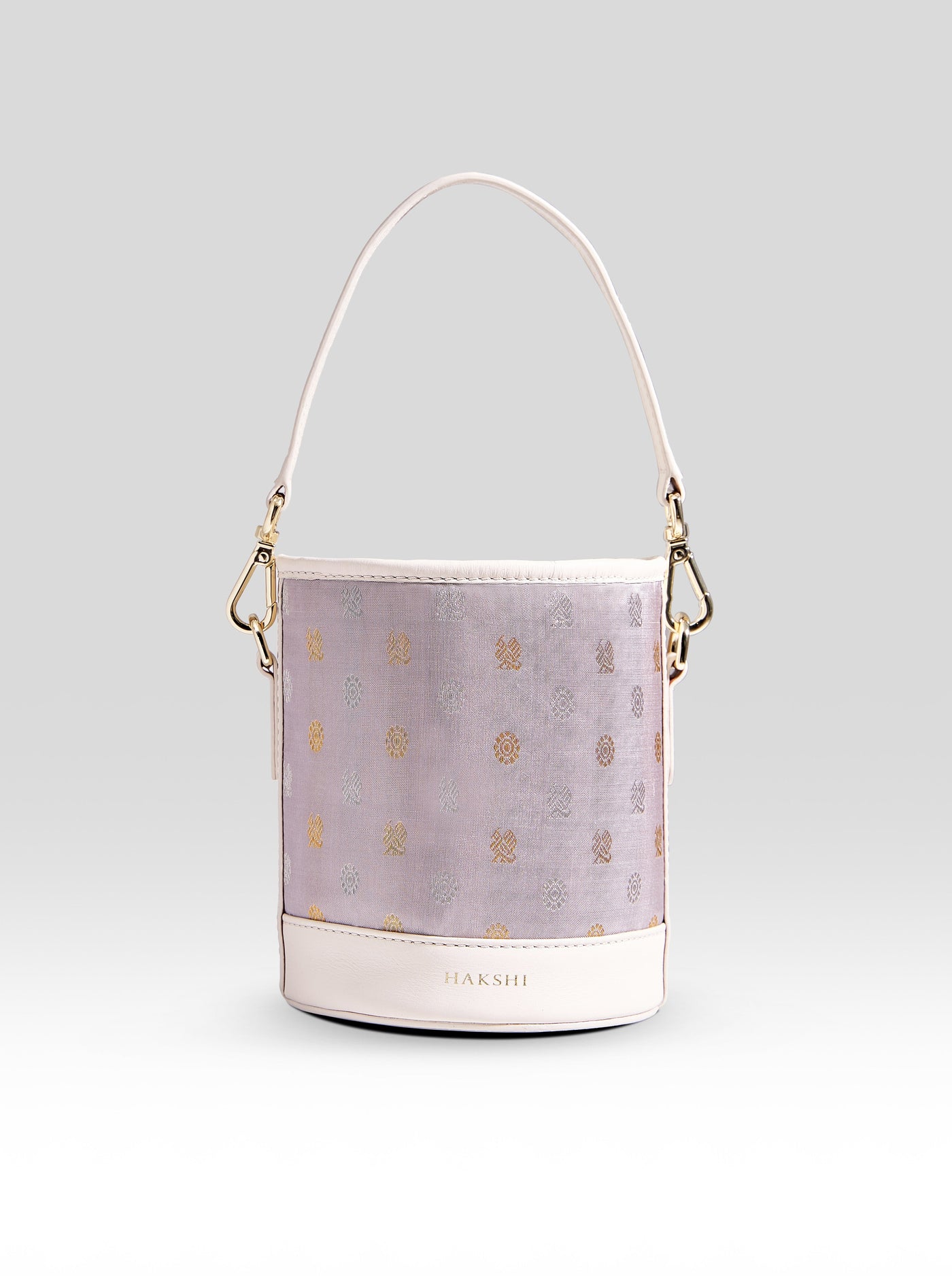 Adhya Bucket Bag Grey & Ivory - Clio Silks