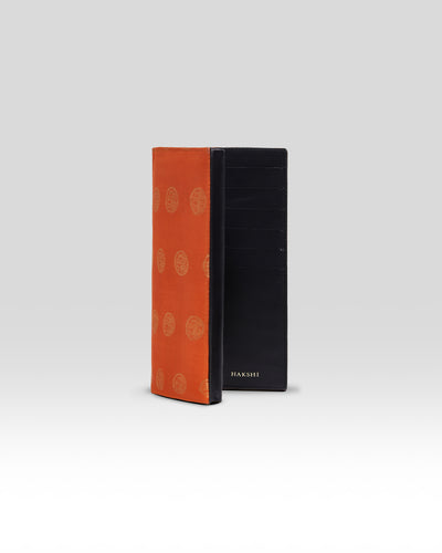 Rudra Mobile Wallet Orange & Black - Clio Silks