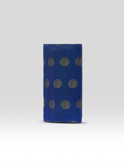 Rudra Mobile Wallet Peacock Blue and Black - Clio Silks