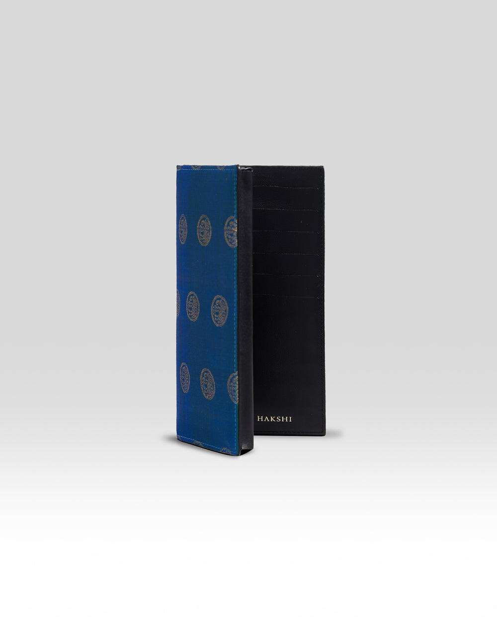 Rudra Mobile Wallet Peacock Blue and Black - Clio Silks