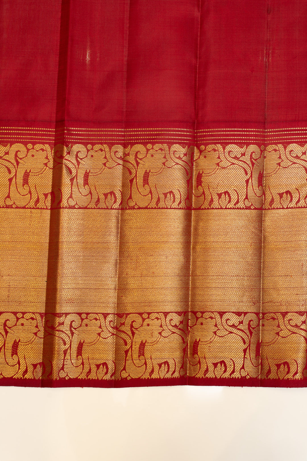 Purple and red grand border  pure Kanchipuram silk saree