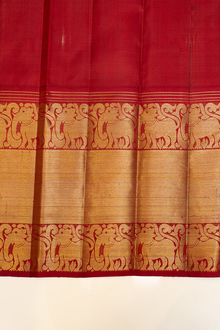 Purple and red grand border  pure Kanchipuram silk saree