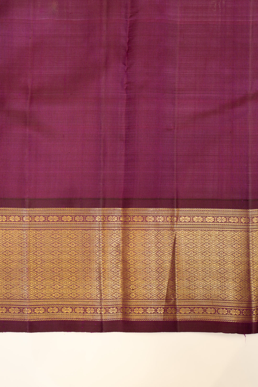Pink and brown vintage checks pure Kanchipuram silk saree
