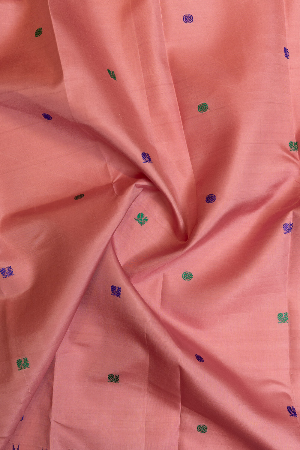 Lotus pink and purple threadwork Kanchipuram silk saree