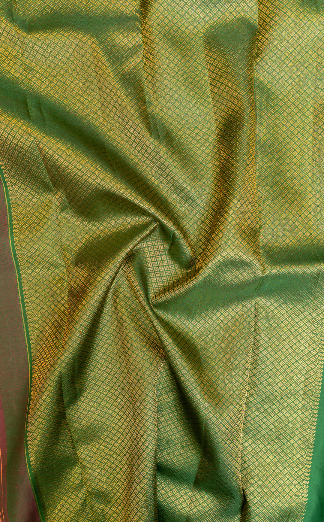 Rani pink dahlia meenkari pure zari Kanchipuram silk saree