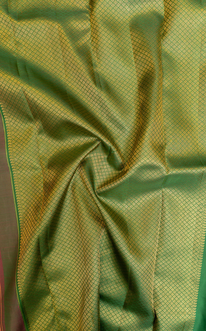 Rani pink dahlia meenkari pure zari Kanchipuram silk saree