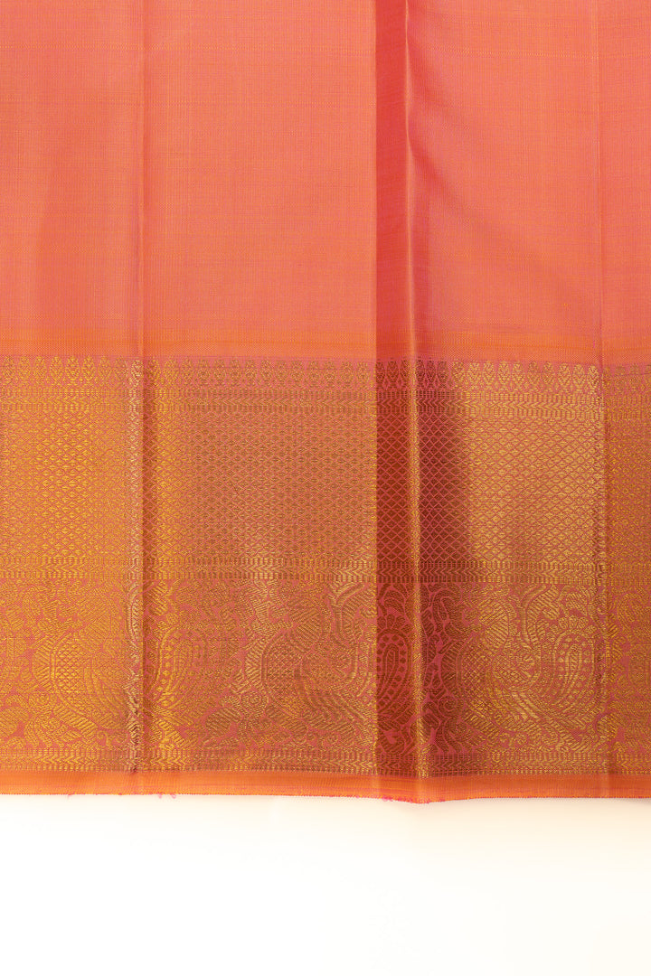 Pastel pink Paithani brocade pure Kanchipuram silk saree